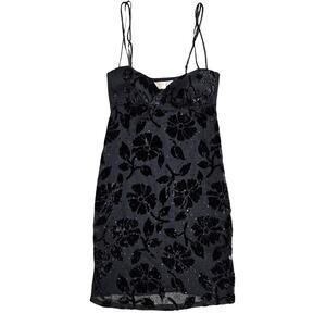 Vintage Victoria's Secret Slip Dress Gold Label Velvet Burnout Whimsigoth - S